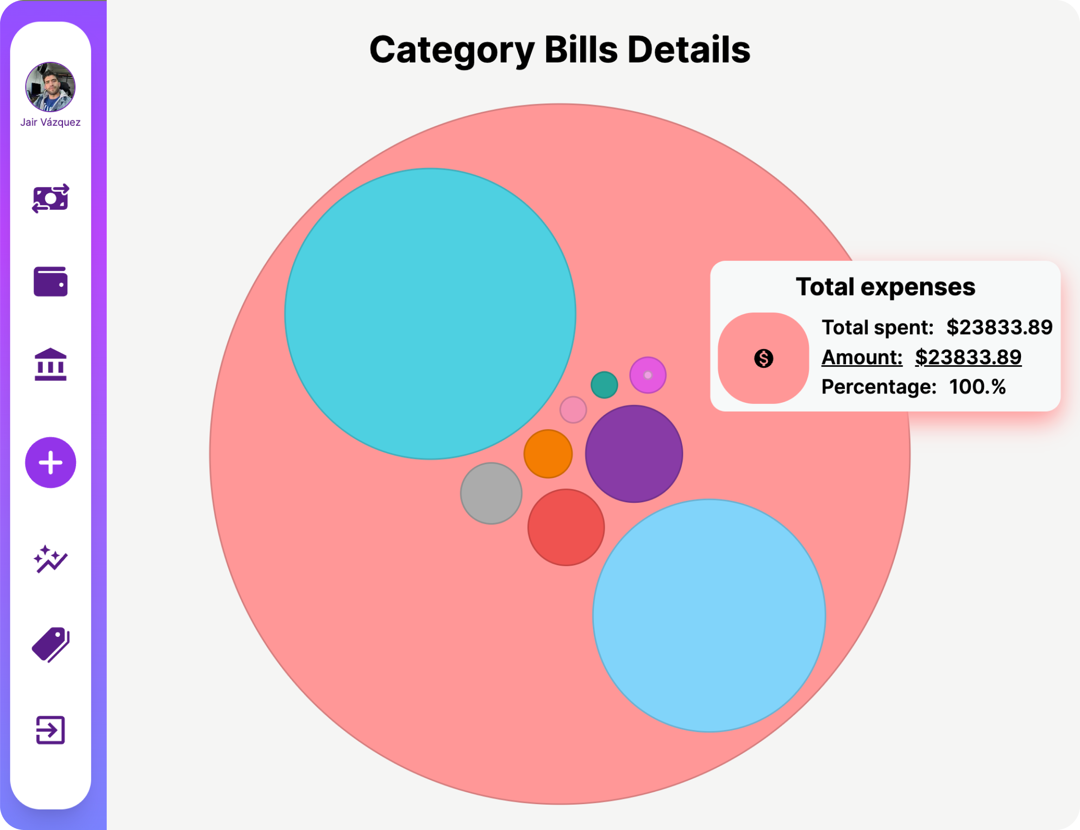 Custom charts of your spending